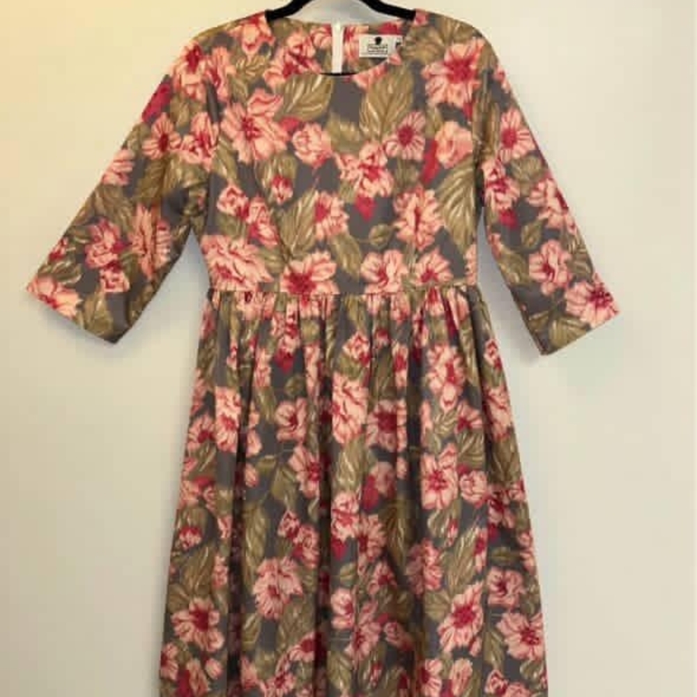 Dainty Jewells Pink and Orange 3/4 Sleeve Sundress